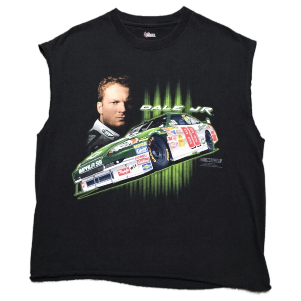 Y2K Dale Earnhardt Jr L Tank Top T Shirt Muscle 88 AMP NASCAR‎ NOS CHOPPED